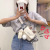 Korean Style Ins Cute Plaid Slanted Chest Bag Women's 2021 New Cartoon Shoulder Bag Student Casual Canvas Waist Bag