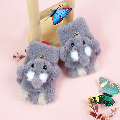 Autumn and Winter Homework Warm and Cute Handmade 2021new Imitation Mink Baby Elephant Children's Gloves