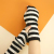 30cm Knitted Bold Stripes Arm Sleeve Mid-Length Autumn and Winter Warm Student Korean Style Half Finger Gloves Men and Women All-Matching