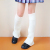 Design White JK Hot Girl Sweet Cool Knitted Leg Warmers Girl Wool Horn Leg Warmer Mid-Length Student Bunching Socks