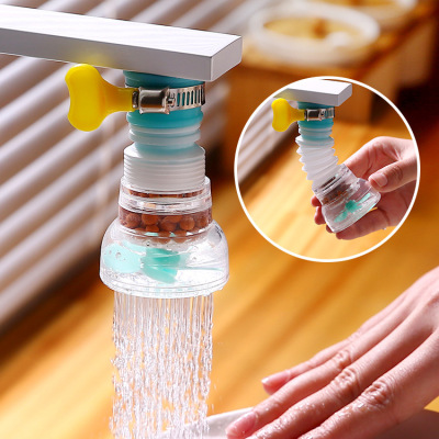 Faucet Rotating Water Drainer Extendable Medical Stone Filtering Shower Head Household Kitchen Splash-Proof Water Filter Water Purifier