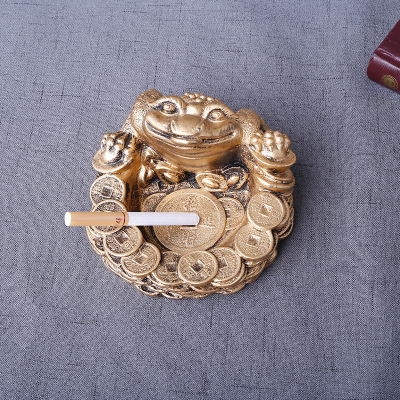 Fortune Golden Toad Creative Ashtray Hotel Living Room Home Ornaments Ashtray Gift Resin Crafts Wholesale