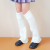 Design White JK Hot Girl Sweet Cool Knitted Leg Warmers Girl Wool Horn Leg Warmer Mid-Length Student Bunching Socks