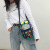 Korean Funny Robot Canvas Bag Korean Ins Cool Contrast Color Crossbody Bag Cute Student Fun Shoulder Bag