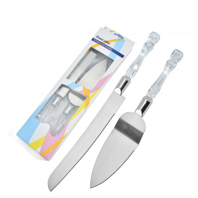 Amazon Spot Cross-Border Kitchen Home Wedding Party Stainless Steel Crystal Handle Cake Bread Knife