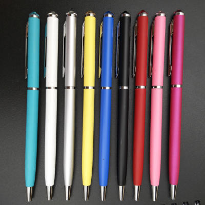 Metal Gao Shi Diamond Ballpoint Pen Advertising Gift Pen Factory Wholesale Customizable Logo