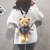 Korean Style Cute Plush Backpack Ugly and Cute Bear Doll Backpack Cartoon Large Capacity Shoulder Messenger Bag