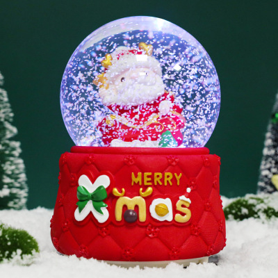 Factory Direct Supply New Santa Claus Sled Crystal Ball Music Box Music Box Children Christmas Gift