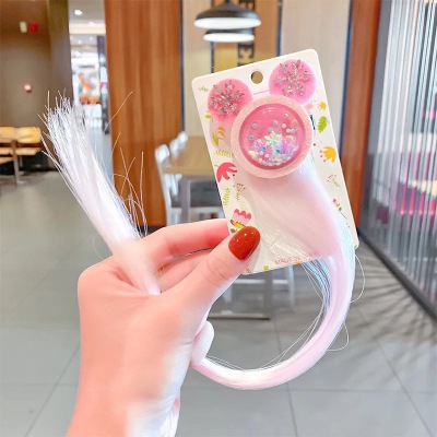 Cross-Border Children's Bow Wig Barrettes Luminous Wig Hairpin Braided Hair Princess Travel Headdress for Girls