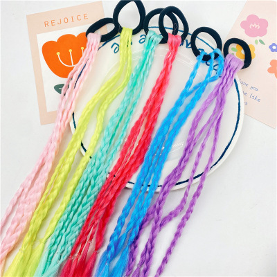 Cross-Border Luminous Wig Children Adult Candy Color Dreadlocks Stage Dress up Wig Hair Ring Headdress Hair Rope