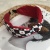 Korean Style New Hair Accessories Stitching Plaid Headband Fashion Chessboard Plaid Headband Plaid Knotted Headdress Female Wide Edge Wholesale