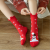 Cotton Socks New Year Cartoon Three-Dimensional Ears Cute Elk Christmas Stockings Red Socks Japanese Style Flat Sock