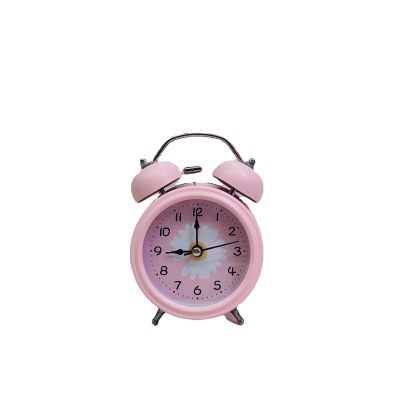 3-Inch Metal Craft Little Daisy Modern Bell Alarm Clock round Simple Super Loud Alarm Watch