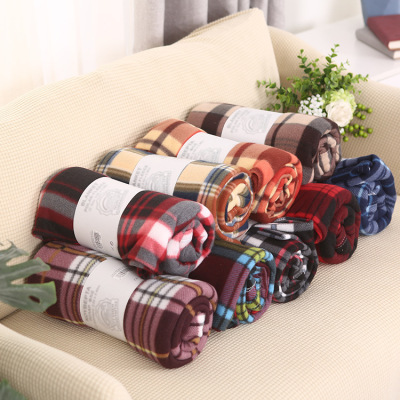 Plaid Double-Sided Velvet Bed Sheet Foreign Trade in Stock Printing Pull Bayeta Autumn and Winter Clothing Fabric Gift Blanket