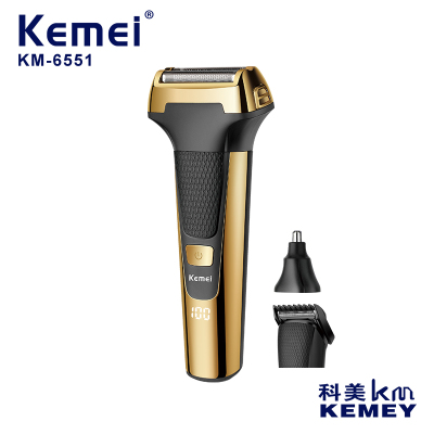 Cross-Border Factory Direct Supply Shaver Kemei KM-6551 Three-in-One Multifunctional Household Reciprocating Shaver