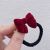 New Princess on the Run Three-Dimensional Red Bow Tie Flocking Hair Rope Hair Band Fashion Simple Ponytail Hair String Rubber Band