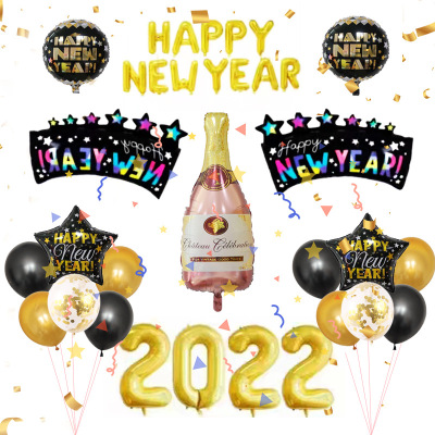Cross-Border New Arrival 2022 New Year Balloon Combo Package New Year Theme Party Background Decoration Balloon