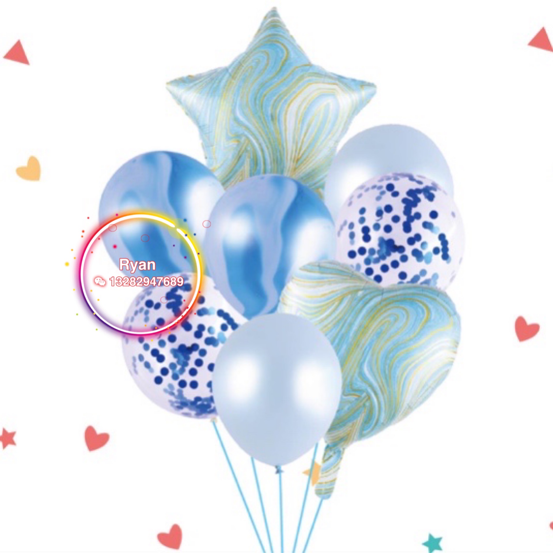 跨境热销厂家直销8pcs 玛瑙、马卡龙、亮片乳胶气球套装