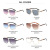 Cross-Border 2022 New Double Beam Plain Women's Sunglasses Ins UV-Proof Fashion Brand Colorful Metal Sunglasses
