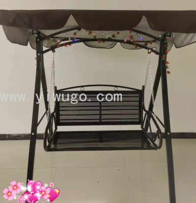 Outdoor Iron with Canopy Swing Chair Courtyard Glider Balcony Chair Home Rocking Chair Garden American Rocking Chair Swing