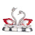 Heart Crystal Swan Car Perfume Holder High-End Creative Decorations Decoration Metal Base Crystal Swan