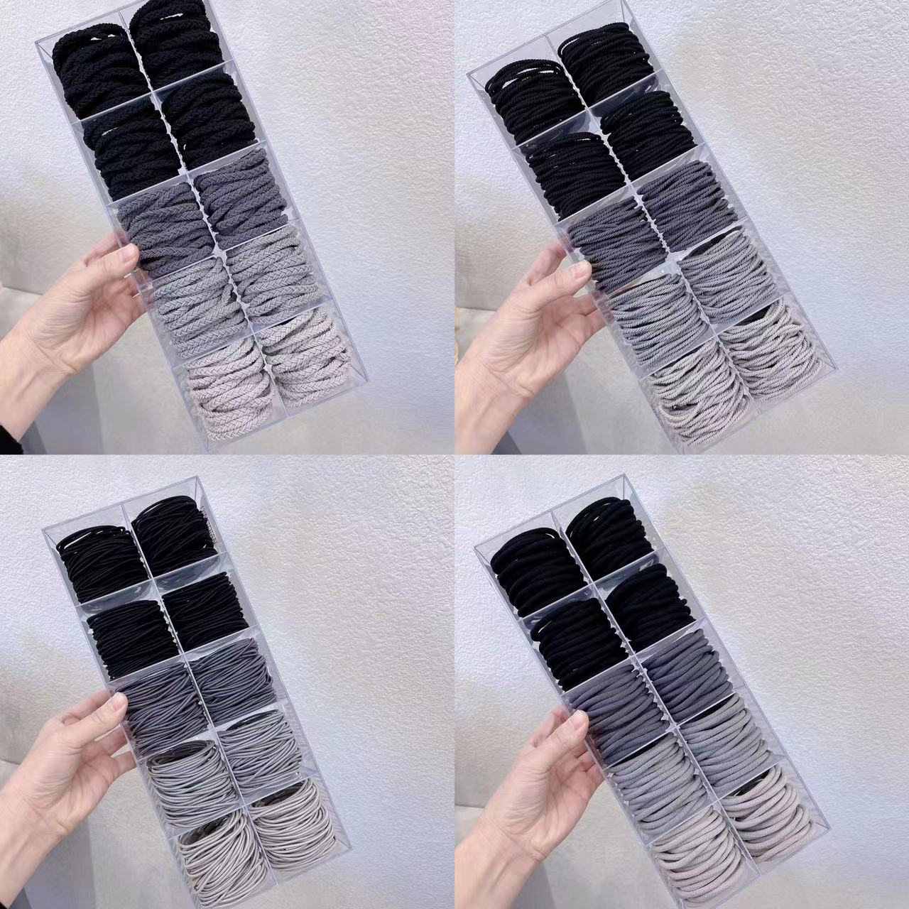 新款基础简约冷淡风灰色系渐变色发圈时尚气质马尾发绳头扎发饰