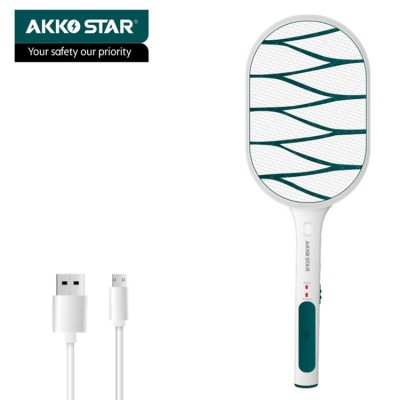 Akkostar Rechargeable Electric Mosquito Swatter Lithium Battery with LED Small Night Lamp Long Endurance