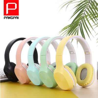 P38folding Head-Mounted Macaron Wireless Bluetooth Card Mobile Phone Tablet Desktop Universal Headset