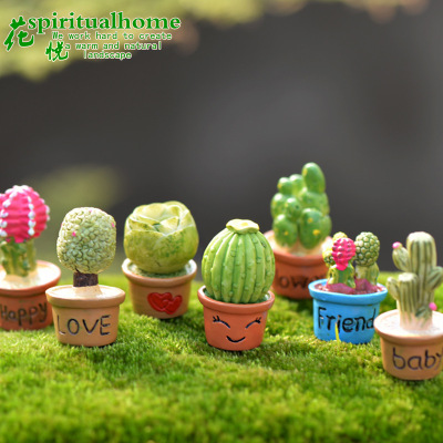 Moss Micro Landscape Ecological Bottled Ornaments with Words Small Emulational Pot Plant DIY Assembly Ornaments Resin Decorations