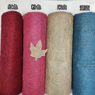 Classic Old Product Sisal Hemp Cloth Glitter 45cm9m Rolling Packaging Natural Material DIY Design Background Decoration Wholesale