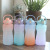 2000ml Internet Celebrity Big Water Cup Sandblasting Gradient Color Women's Water Bottle Outdoor Sports Sports Bottle Bounce Cover Tape Handle