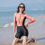 Swimsuit Women's Hot Spring New Conservative Long Sleeve One Piece Swimsuit plus Size Fashion Vacation Swimsuit