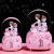 Original Couple Love of Cherries Crystal Ball Music Box Luminous Snow Valentine's Day Boys and Girls Qixi Gift