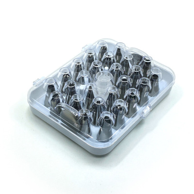 27-Head Pastry Nozzle Converter Set Stainless Steel Cake Decorating Boxed Medium Squeeze Flower Machine Baking DIY Tools
