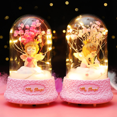 Baishun Creative Love Angel Girl Star Light Ambience Light Music Bell Light Two Gear Switch Children's Day Gift