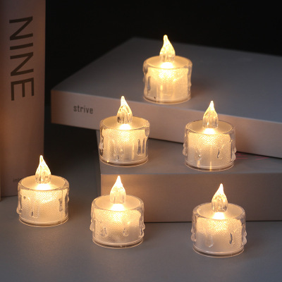 Exclusive for Cross-Border Smokeless LED Electronic Candle Light Wholesale Transparent Tealight Christmas Birthday Proposal Decoration