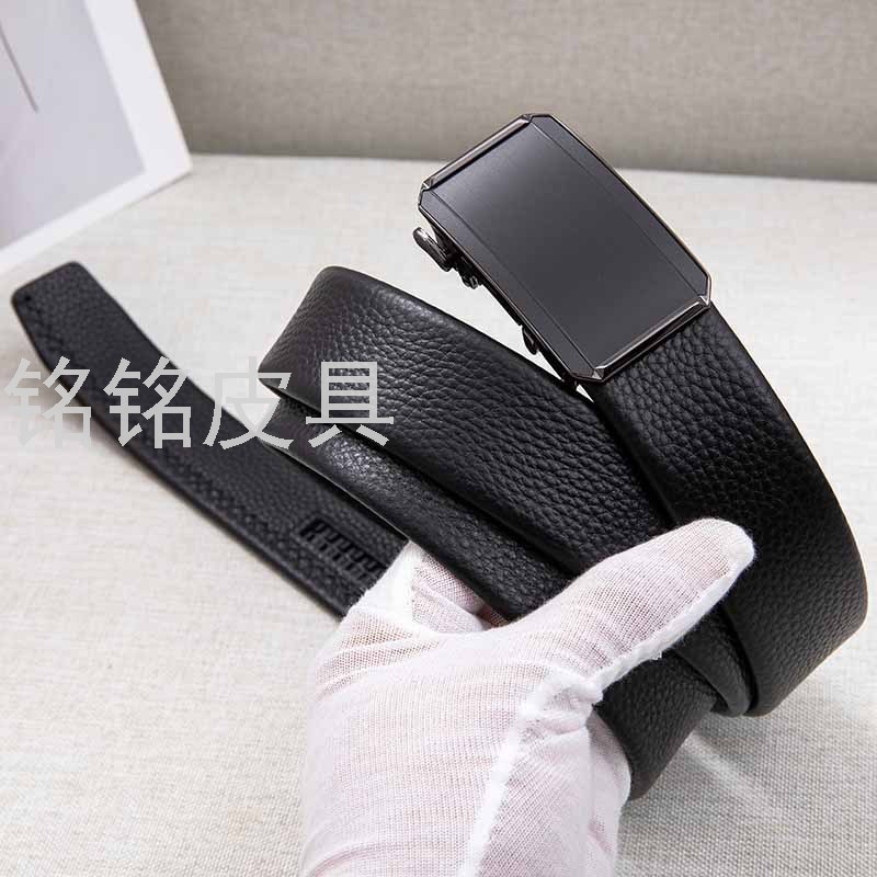 皮带男真皮内穿自动扣裤腰带 商务高档头层牛皮腰带新款男士裤带