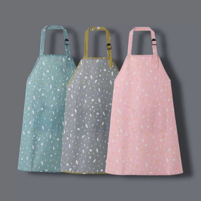Cotton and Linen Coated Printed Raindrop Flower Apron