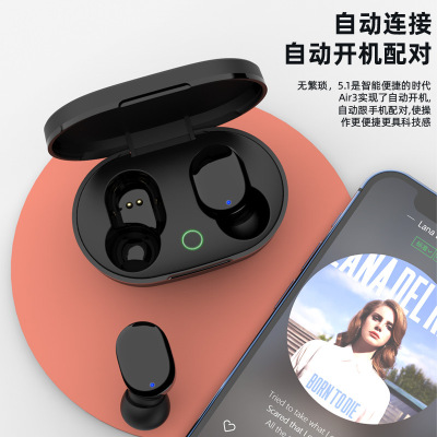 Cross-Border Special Offer Wireless Bluetooth Headset Mini Dual Private Model Touch Twsair3 in-Ear Real Wireless Low Latency