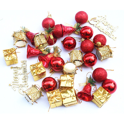 Christmas Tree Decoration Pendant 32 Pack Golden Red Christmas Duoduo Package Pendant Christmas Tree Accessories Package