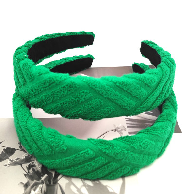 Korean Autumn and Winter New Green Sponge Thickening Headband High Skull Top Hairpin Fashion All-Match Internet Celebrity Outing Headband