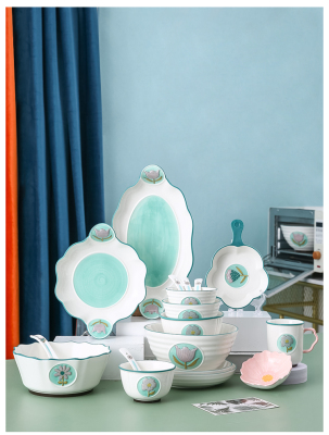 Icing on the Cake Household Tableware Set Bowl and Dish Dish Noodle Bowl Creative Ceramic Tableware Plate
