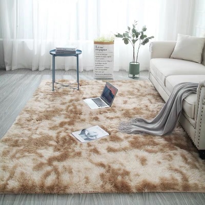 Jie Tai Tie-Dye Gradient Long Velvet Carpet Living Room Coffee Table Pad Bedside Washable Full-Bed Bedroom Nordic Ins