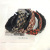 New Korean Style Small Plaid Fabric Cross Headdress Classic Style Headband Wholesale Simple All-Match Wide-Brimmed Knotted Headband