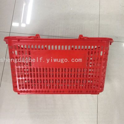 Supermarket Shopping Basket Shopping Basket Portable Basket Plastic Shopping Basket New 25L Hollow-out Dedicated Shopping Basket