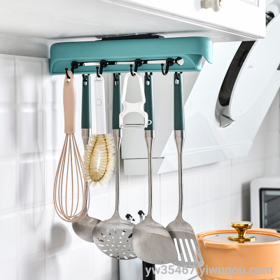 J94-807 AIRSUN Punch-Free Seamless Hook Kitchen Multi-Functional Pull-out Hook Push-Pull Hook 8 Hooks