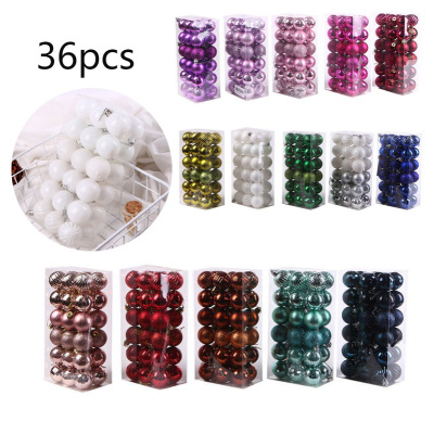 4cm Christmas Ball Decorations 36 Sets Christmas Tree Ornament Ball Shaped Pumpkin Mirror Ball