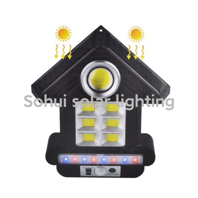 Cross-Border New Arrival Solar Lamp Outdoor LED Solar Wall Lamp Human Body Induction Remote Control Waterproof Solar Street Lamp