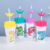 Fashion Pp Solid Color Straw Cup Cute Dinosaur Pattern Creative Small Crown Tropical Fruit Style Straw Cup