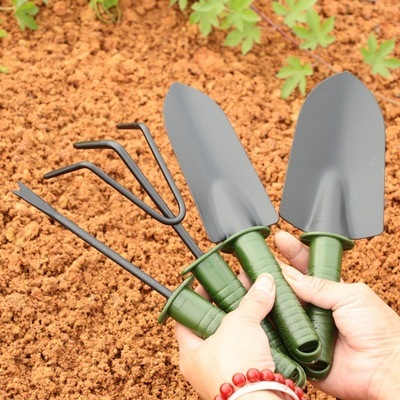 Garden Tools Garden Shovel Garden Fork Rake Garden Set, Plastic Handle Garden Tools Four-Piece Set